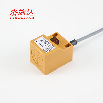 Q40 Plastic DC 3 Wire Yellow Housing Square Sensor Inductive Proximity For Metal Detection