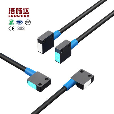 LUOSHIDA Q14 Mini Square Diffuse Photoelectric Sensor, Adjustable 10-130mm Range, Visible Laser / Infrared Optional, NPN PNP NO NC, IP65 Aluminum Alloy, Standalone Without Amplifier