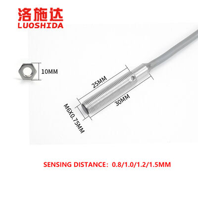 M6 Flush small Inductive Proximity Sensor IP67 Stainless Steel Housing Anti‑interference 2m Cable for Automated Metal Detection