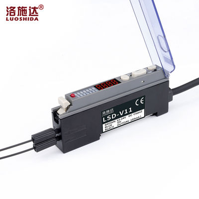 LUOSHIDA V11 V11 Fiber Optic Sensor Optical Amplifier with Single Digital Display NPN/PNP Output 0.5MS Response Time