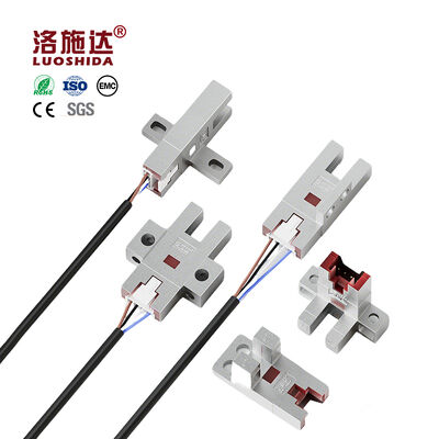 LUOSHIDA DC 4wires NO NC Slot Width 5mm Metal-shell Slot-type Photoelectric Sensor with 1 Meter PVC Cable