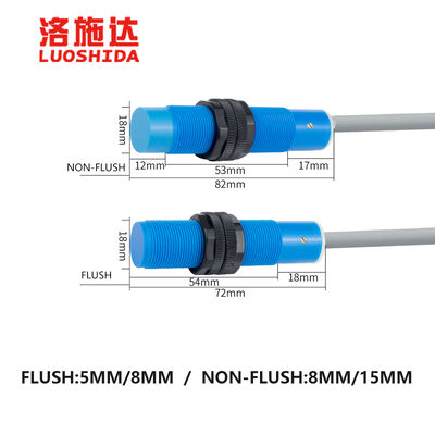 Threaded Waterproof Plastic Capacitive Proximity Sensor for Plastic Pipe Fitting with NPN/PNP Output