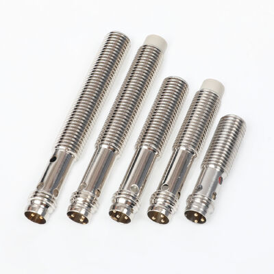 8 M12 Connector Inductive Proximity Sensor 1-6mm Sensing Distance IP67 Rated 10-30V DC Nickel-Plated Brass Housing PNP/NPN