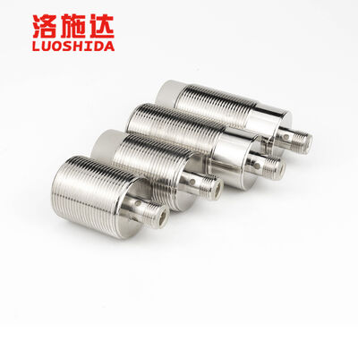 M30 4-Pin Inductive Proximity Sensor Connector NPN PNP Plug Type Cylinder Shape DC10-30V IP67 Flush Mounting Brass Nickel