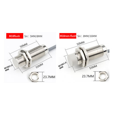 Inductive Proximity Sensor 5-20mm Sensing Distance NPN/PNP NO 10-30VDC IP67 Shielded Screw Terminal