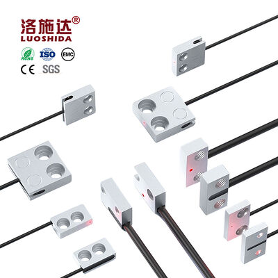 LUOSHIDA FQT-51-10 Ultra-Thin Square Share Aluminum Alloy Housing 260mm Through-Beam Fiber Optic Sensor NPN/PNP Output 12-24V DC