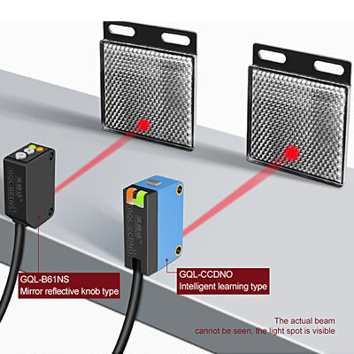 LUOSHIDA Retro‑reflective Photoelectric Sensor 30‑3000mm Adjustable Sensing Distance NPN PNP Normally Open Normally Closed 12‑24VDC For Packaging Conveyor Belt Object Detection