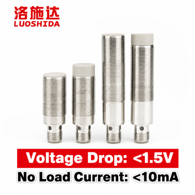 LUOSHIDA Plug‑in M18 Inductive Proximity Sensor 5‑16mm Detect Range M12 4Pin Connector NPN PNP NO NC IP67 Waterproof 10‑30VDC Inductive Switch For Metal Sensing Industrial Machinery