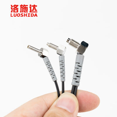 90 Degree Right Angle Through Beam Fiber Optic Sensor M3x0.5 M4x0.5 Thread No Signal Loss for Narrow Space Object Detection